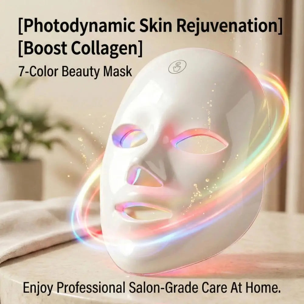 7-Color Facial Care Device, USB Rechargeable, Beauty Care, the Perfect Holiday Gift (Suitable for Women'S Facial Care).