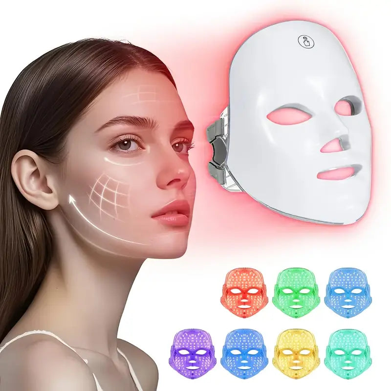7-Color Facial Care Device, USB Rechargeable, Beauty Care, the Perfect Holiday Gift (Suitable for Women'S Facial Care).
