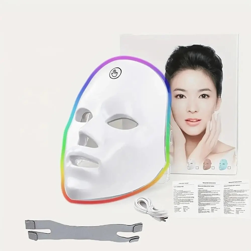 7-Color Facial Care Device, USB Rechargeable, Beauty Care, the Perfect Holiday Gift (Suitable for Women'S Facial Care).